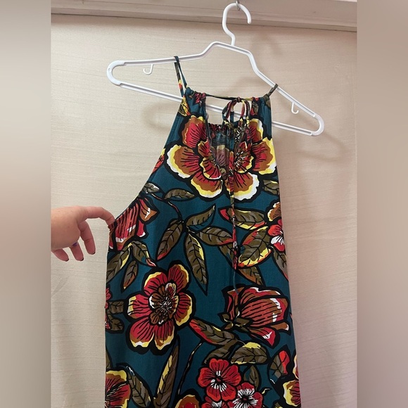 LOFT Floral Halter Maxi Dress Size XS Colourful Vibrant Summer Vacation Party - Picture 7 of 9